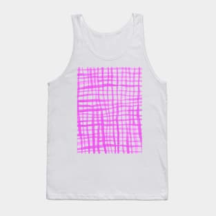 Watercolor doodle gingham - pink Tank Top